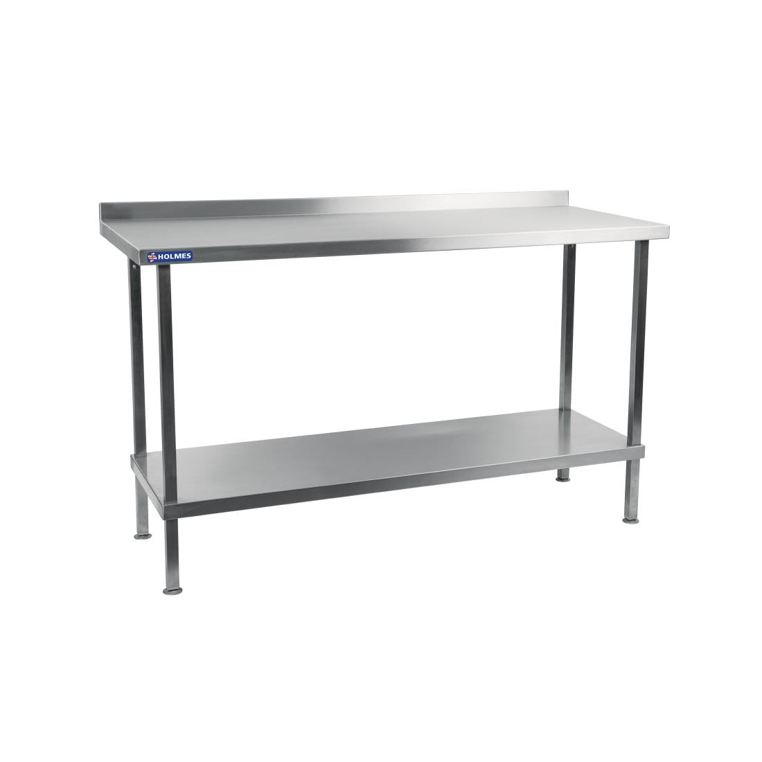 DR022 Holmes roestvrijstalen wandtafel met opstand 1200 mm