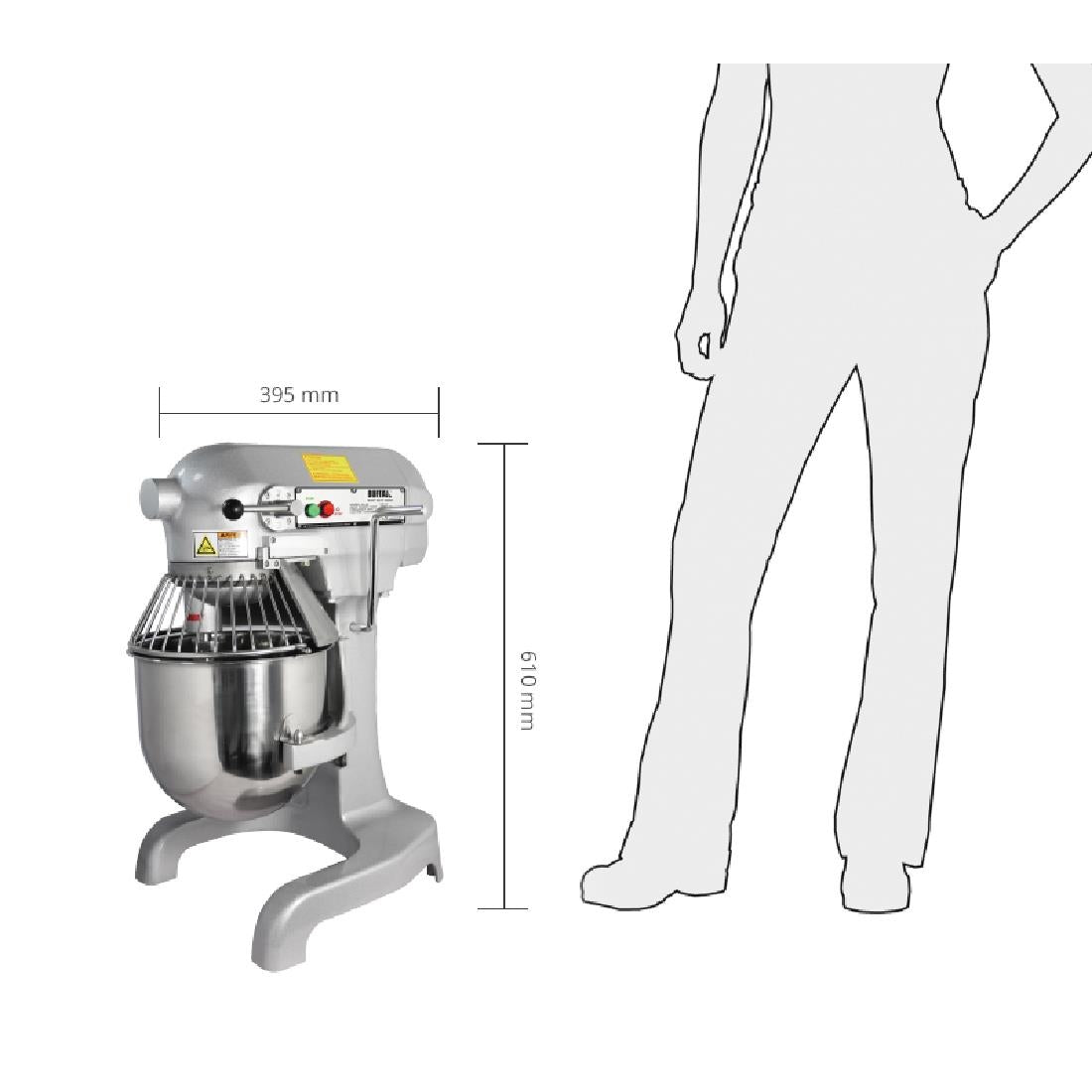 GL190 Buffalo 9ltr aanrecht planetaire mixer