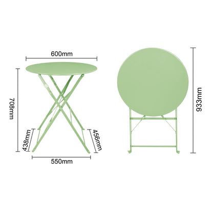 FT272 Bolero stalen klaptafel rond lichtgroen 595mm