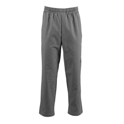 A026T-XS Whites Easyfit Teflon unisex koksbroek met kleine ruit zwart-wit XS
