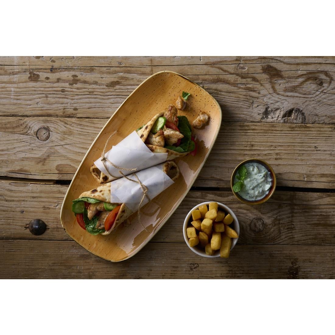 DX781 Churchill Stonecast Tangerine Chefs' Oblong No. 4 Mokken (6 stuks)