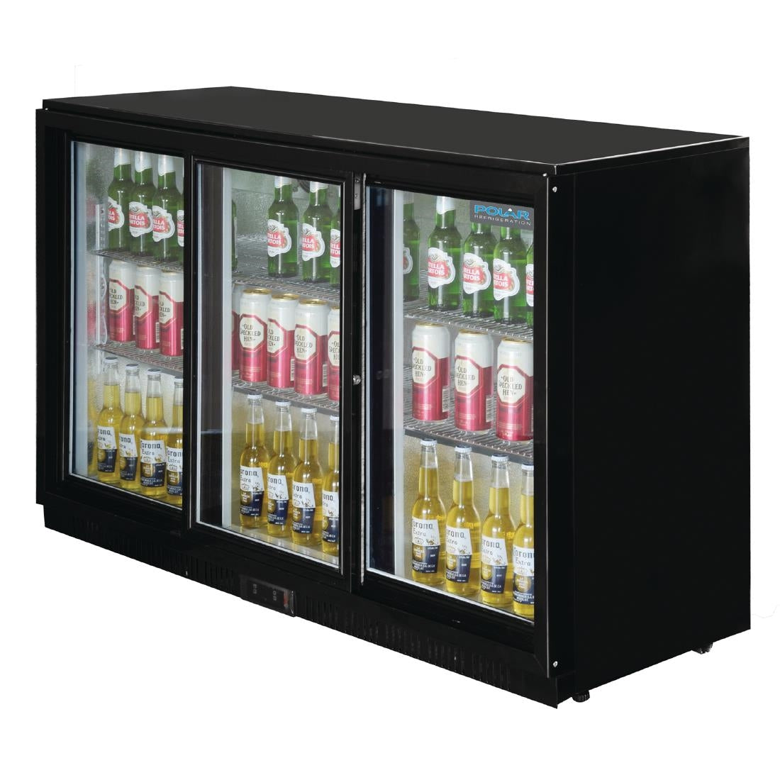 GL006 Polar G-serie 3-deurs barkoeling met schuifdeuren zwart 330L