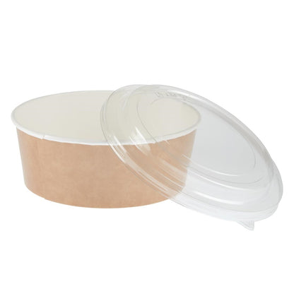FA374 Colpac recyclebare kraft saladebakken met deksel groot 1300ml (150 stuks)