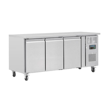 G597 Polar U-serie 3-deurs koelwerkbank 417L