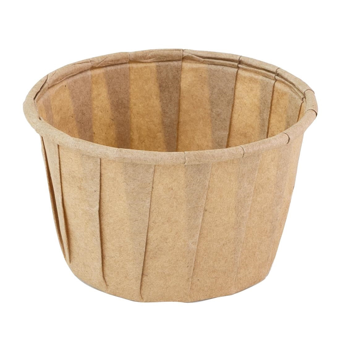 HZ718 Sier Disposables Souffle bakje (FSC® papier) rond bruin 37ml  ø50 x h31mm (200 stuks)