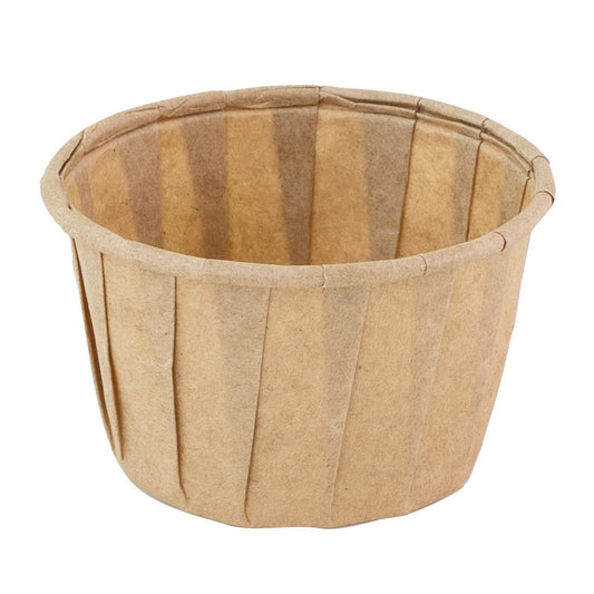 HZ718 Sier Disposables Souffle bakje (FSC® papier) rond bruin 37ml  ø50 x h31mm (200 stuks)