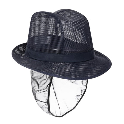 A654-S Trilby hoed met haarnetje blauw S
