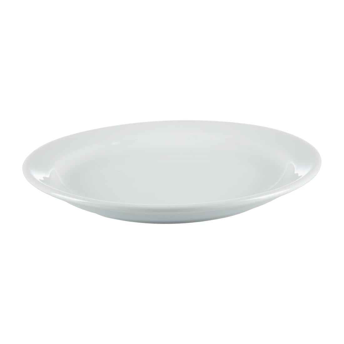 CB487 Olympia Whiteware Borden Met Smalle Rand 18cm (12 Stuks)