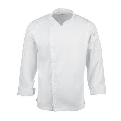 BB264-M Chef Works Urban Hartford unisex koksbuis met rits lange mouw wit M