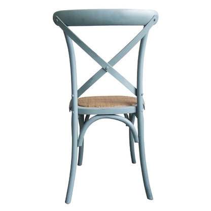 GG655 Bolero houten stoel met gekruiste rugleuning antiek blue wash (2 stuks)