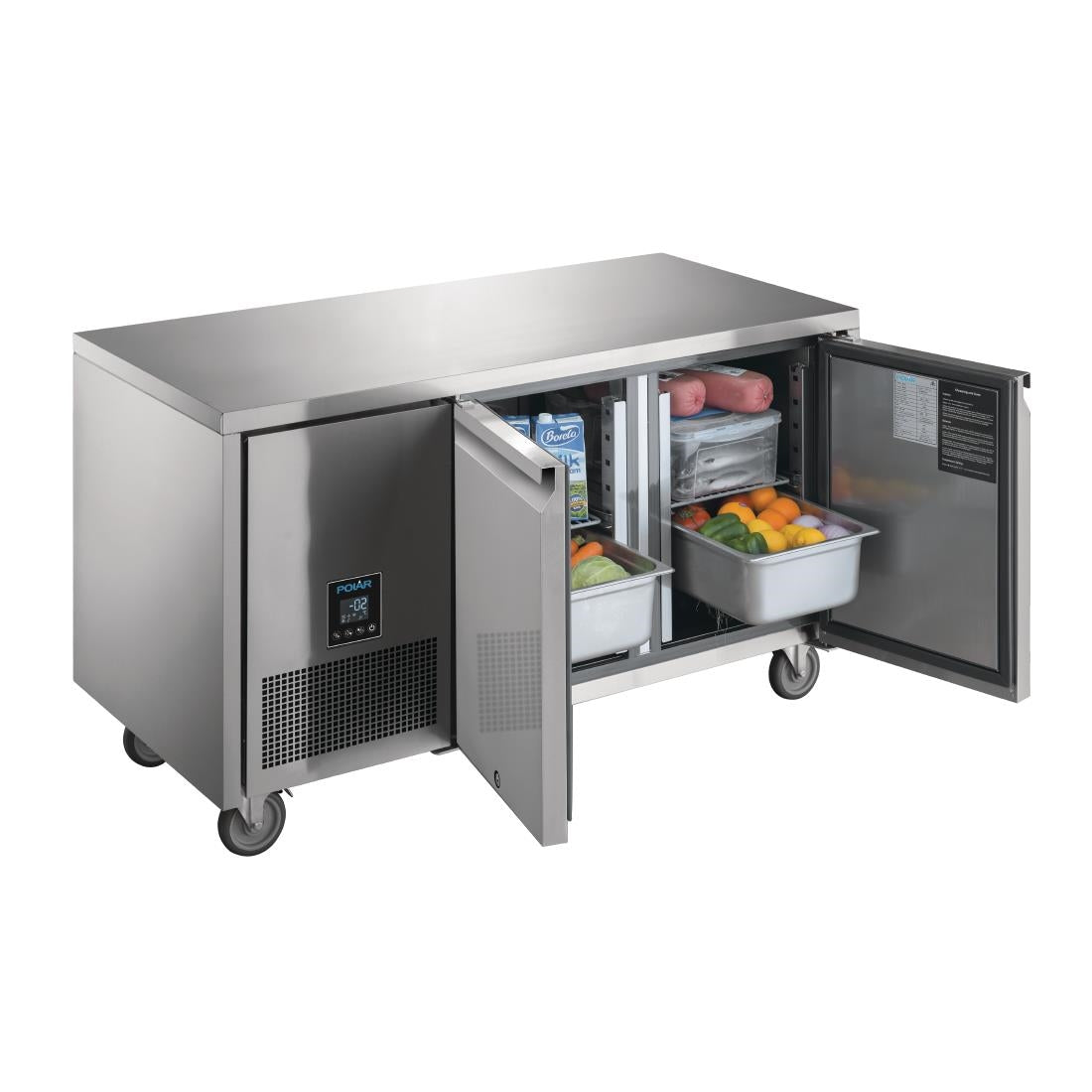 UA005 Polar U-serie premium tweedeurs koelwerkbank 267L