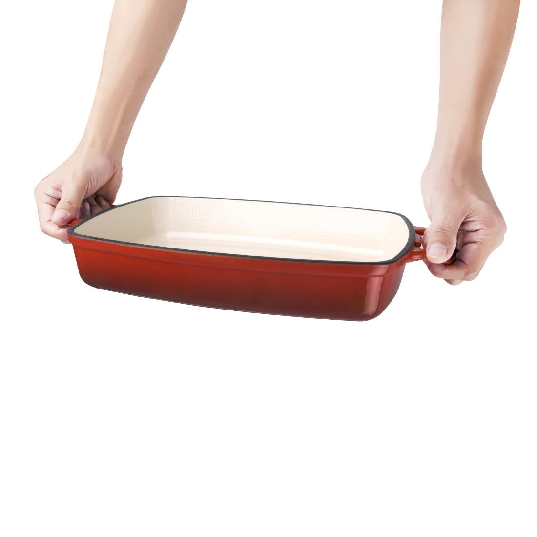 GH320 Vogue rechthoekige gietijzeren ovenschaal rood 2,8Ltr