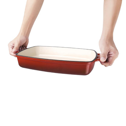 GH320 Vogue rechthoekige gietijzeren ovenschaal rood 2,8Ltr