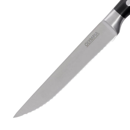 GR919 Olympia Premium Geklonken Steakmessen Met Zwarte Abs Handvatten (6 stuks)