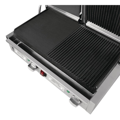 FC386 Buffalo dubbele halve geribbelde contactgrill