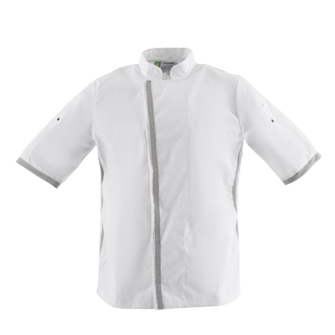 B998-M Southside unisex koksbuis korte mouw wit M