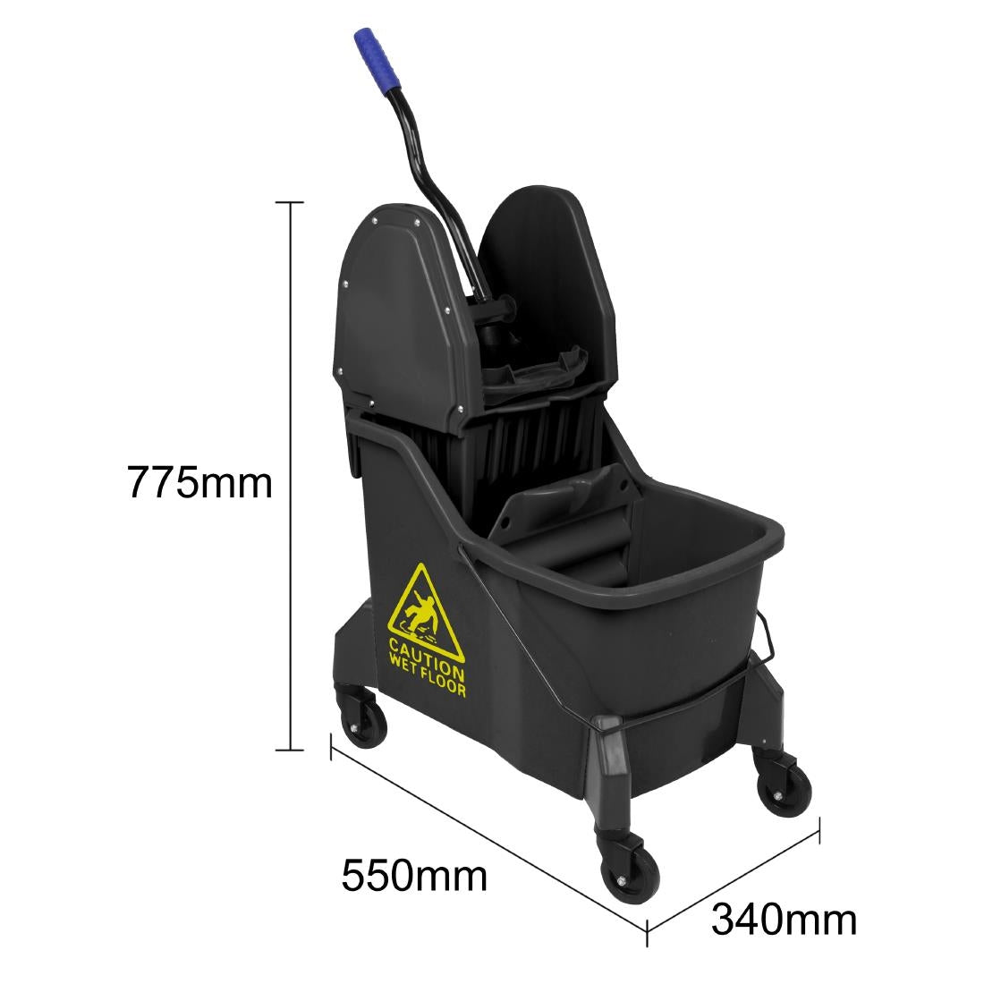 JB545 Jantex mopemmer met twee compartimenten en pers geel 30Ltr
