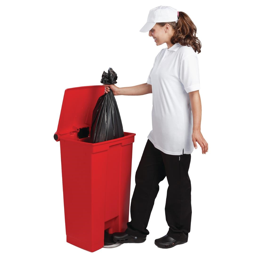 L629 Rubbermaid Step-On pedaalemmer rood 87Ltr