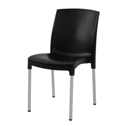 GJ976 Stapelbare bistro zijstoelen zwart (4 stuks)