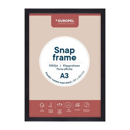 HU443 Europel Kliklijst A3 25mm Mat Zwart