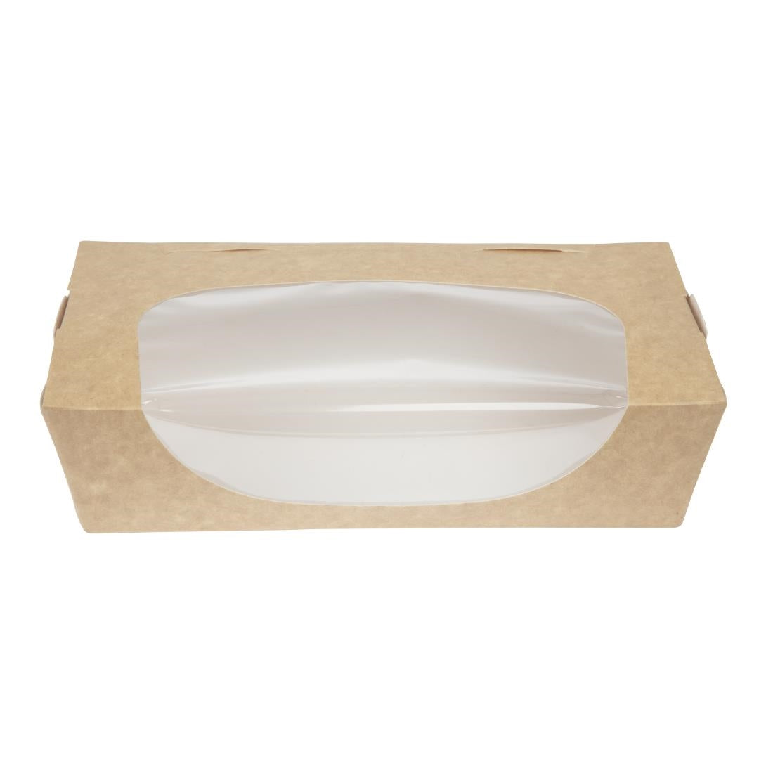 FA372 Colpac kraft saladebakken met venster en insteeksluiting 1Ltr (200 stuks)