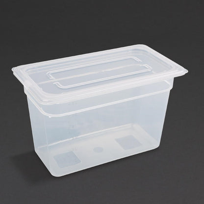 GJ521 Vogue polypropyleen GN 1/3 bak met deksel 20cm (4 stuks)