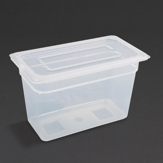 GJ521 Vogue polypropyleen GN 1/3 bak met deksel 20cm (4 stuks)