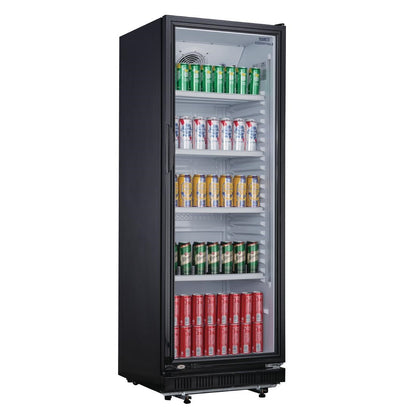 DG280 Nisbets Essentials vrijstaande displaykoeling zwart 346Ltr