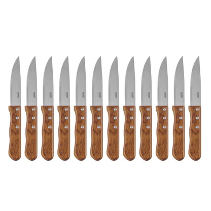 GG819 Olympia Jumbo steakmes met houten heft 25cm (12 Stuks)