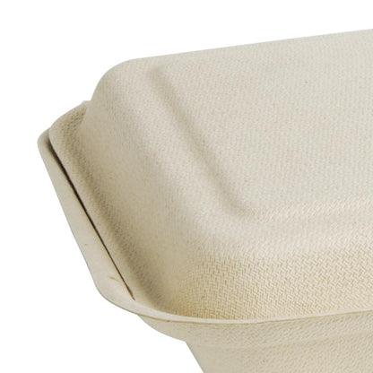 FC541 Fiesta Compostable composteerbare bagasse voedseldozen 2 compartimenten natuurlijke kleur 253mm (200 stuks)
