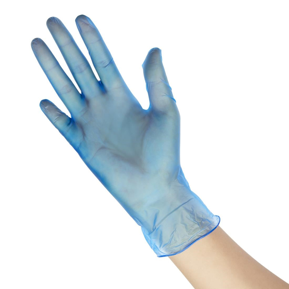 CF403-XL Hygiplas vinyl handschoenen blauw poedervrij XL (100 stuks)
