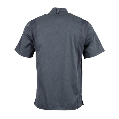 BB267-XL Chef Works Urban Springfield unisex koksbuis met rits korte mouw inktblauw XL
