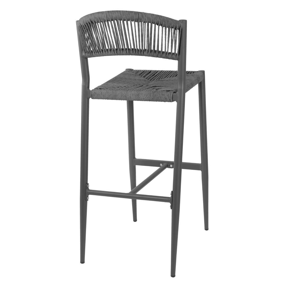 HZ593 Bolero Eden PE gevlochten rattan outdoor barkrukken antraciet (2 stuks)