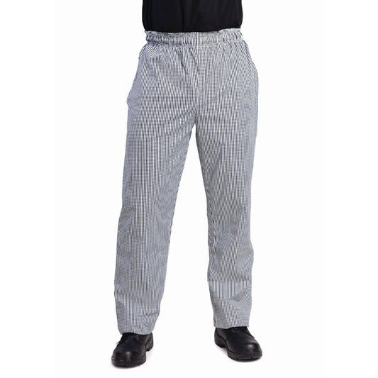 DL712-L Whites Vegas unisex koksbroek zwart-wit geruit L