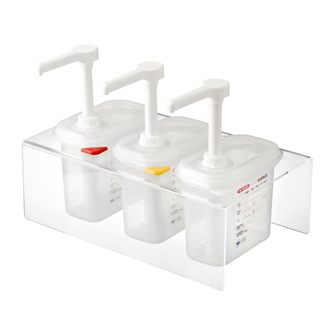 CR823 Araven sausdispensers GN 1/9 transparant 1,5Ltr (3 stuks)