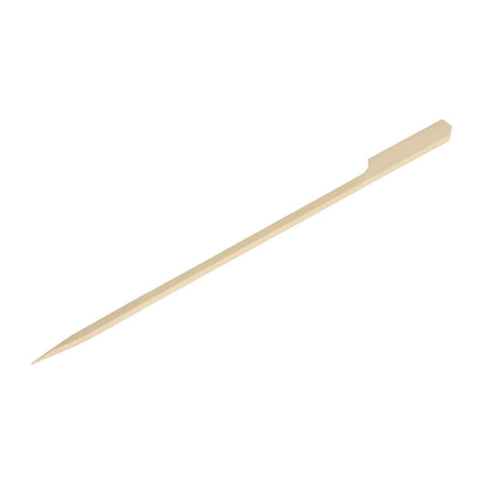 DK395 Fiesta Compostable biologisch afbreekbare bamboeprikkers peddelvorm 18cm (100 stuks)