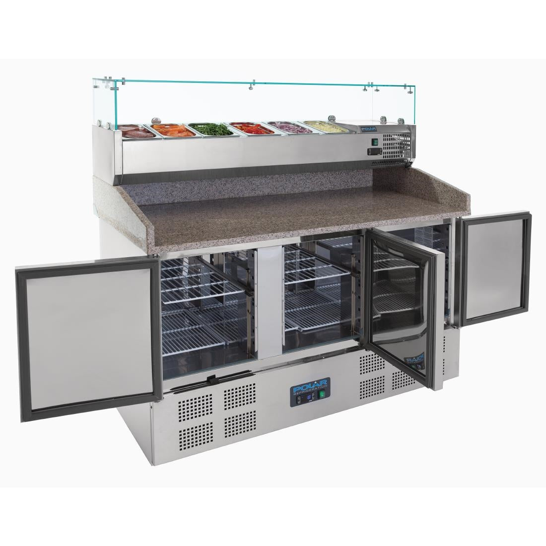 CN267 Polar G-serie gekoelde pizza/sandwich prepareercounter 368L