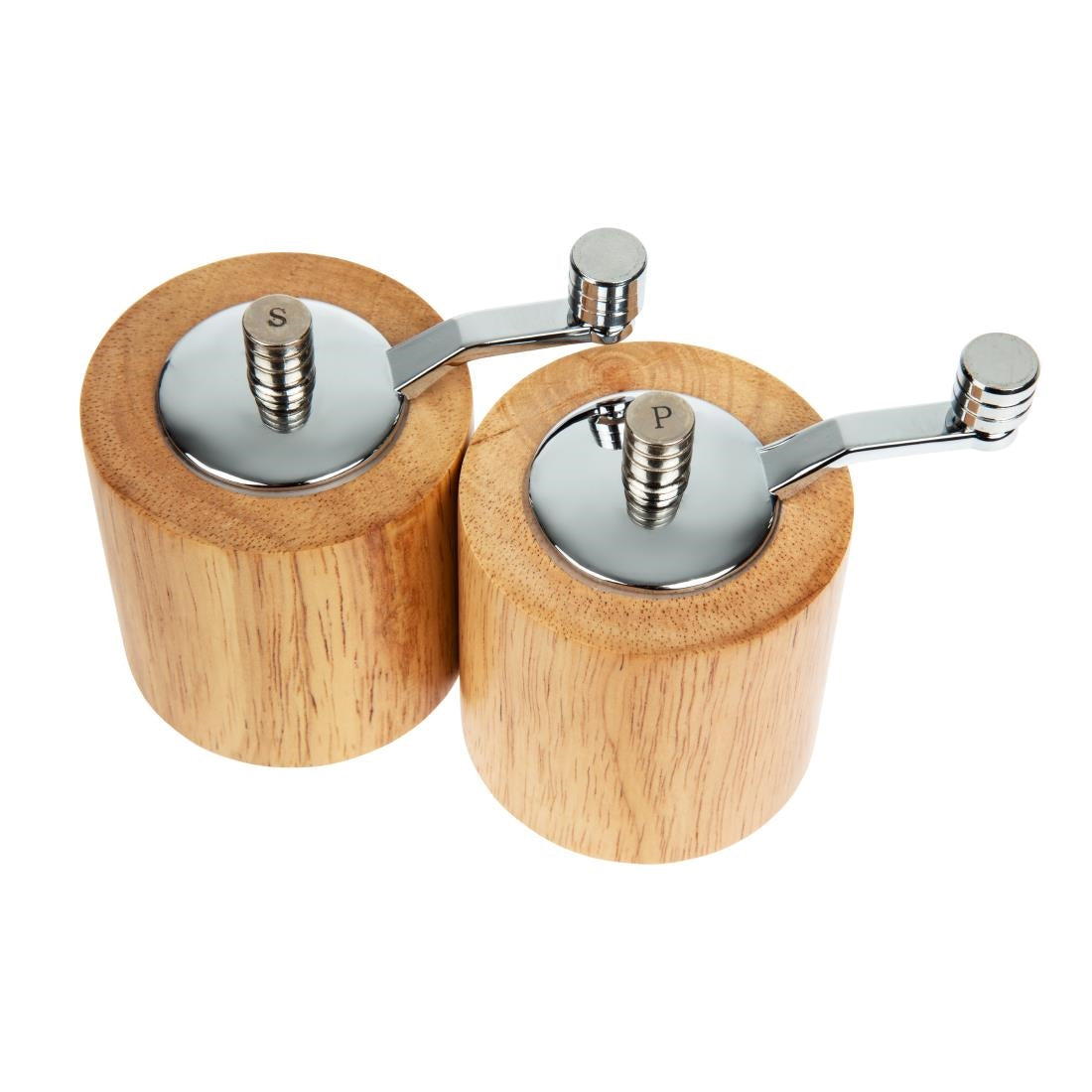 CE246 Olympia peper- en zoutmolen set licht hout 8,5cm