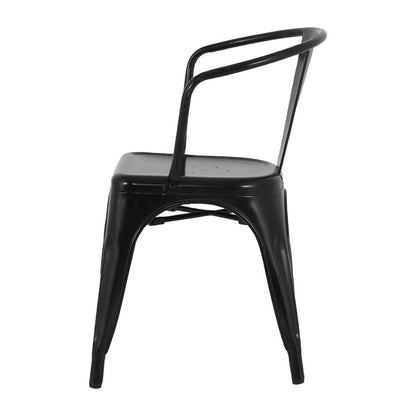 HZ806 Bolero Bistro Curve Armstoelen Zwart (4 stuks)