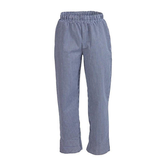 B311-L Whites Vegas unisex koksbroek blauw-wit geruit L