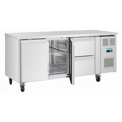 UA109 Polar U-Series koelwerkbank met 2 deuren en 2 laden 242Ltr