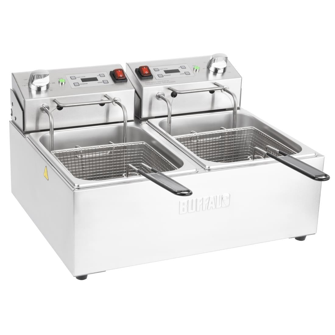 CU624 Buffalo Dubbele Elektrische Friteuse met Timer 2x5Ltr
