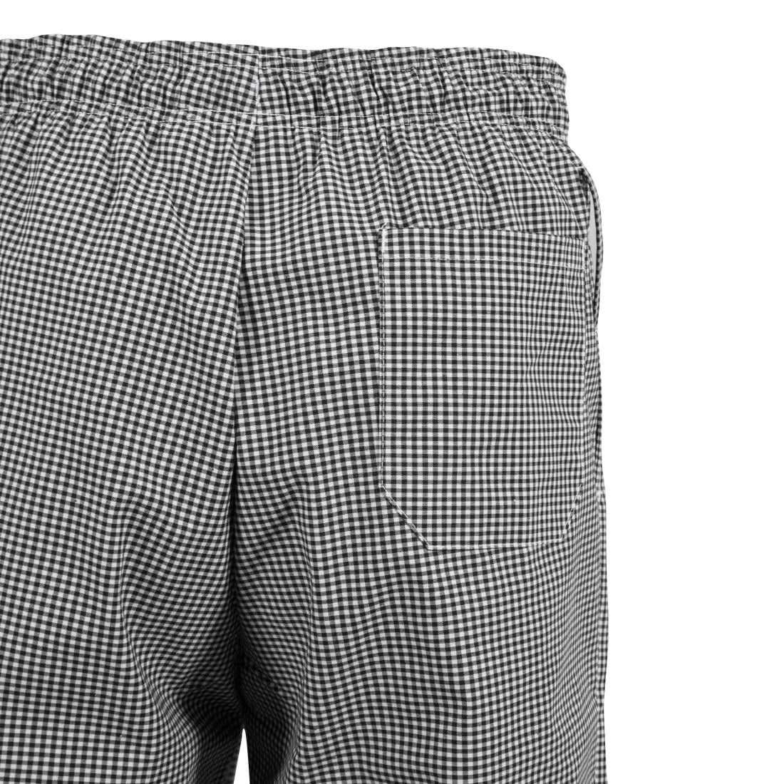 A026T-XS Whites Easyfit Teflon unisex koksbroek met kleine ruit zwart-wit XS