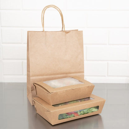 FB677 Fiesta Compostable composteerbare saladebakken met PLA vensters 1200ml (200 stuks)