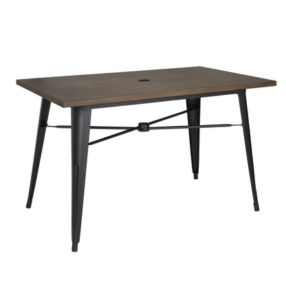 FT955 Bolero aluminium outdoor tafel 120x76x76cm donker houtdessin