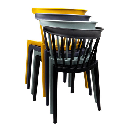 FT972 Windson polypropyleen stoelen antraciet (4 stuks)