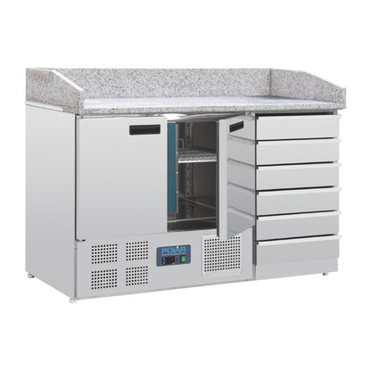CT425 Polar G-serie dubbeldeurs pizzatoog met granieten blad en deeglades