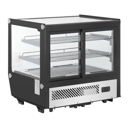 PG003 Polar G-Serie Aanrecht Model Display Koelkast Zwart Vierkant Glas 120Ltr