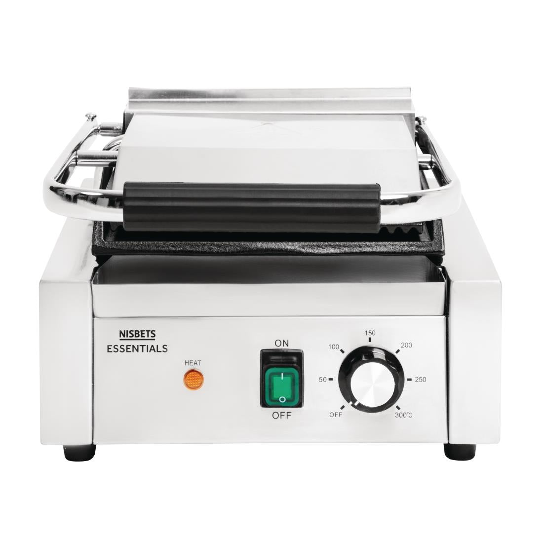 DA396 Nisbets Essentials contactgrill groef/glad 36 x 31cm 1800W