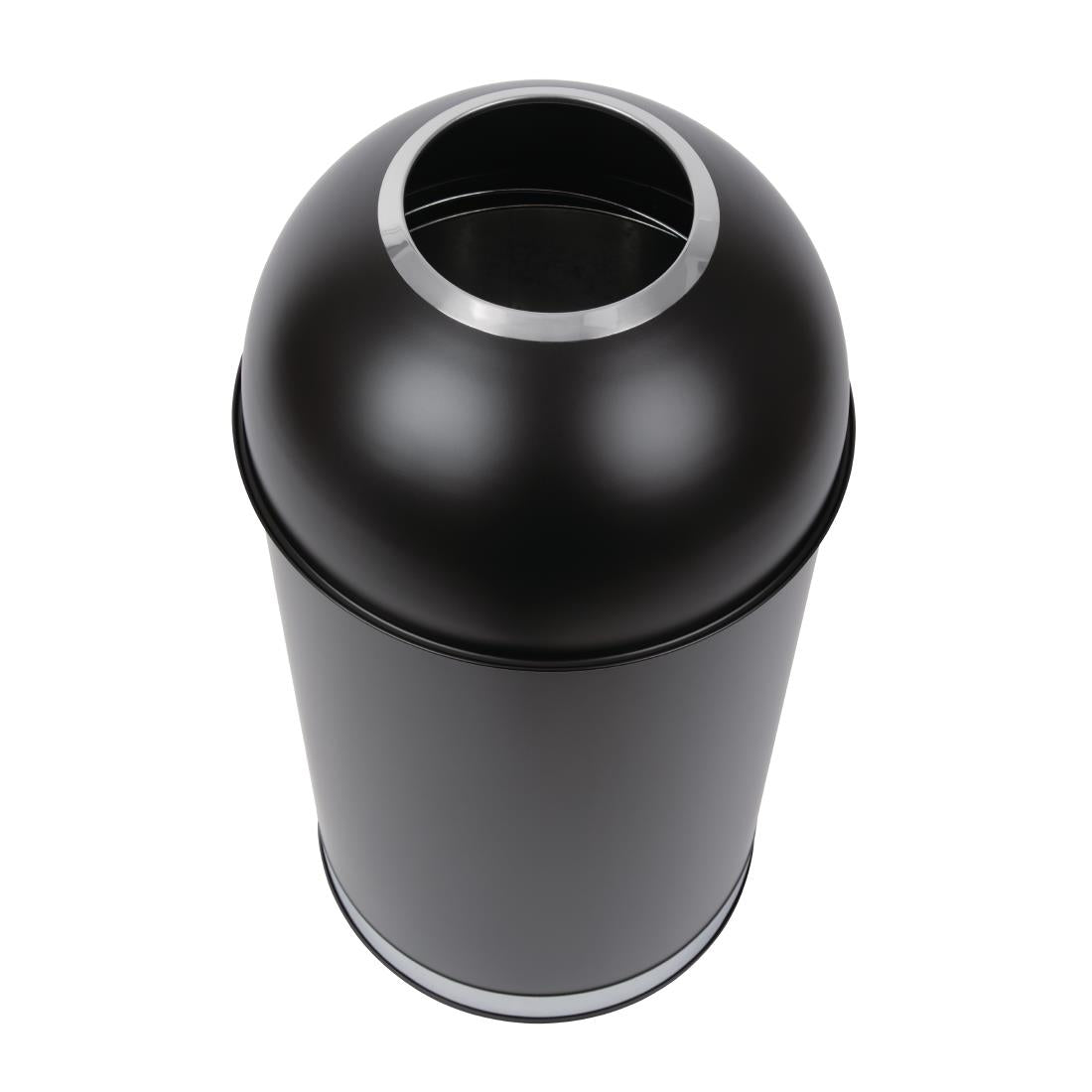 CW954 Bolero zwart stalen afvalbak met open deksel